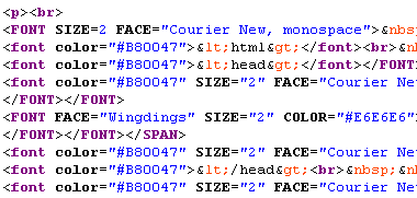 ćisti HTML kôd nakrcan oblikovanjem